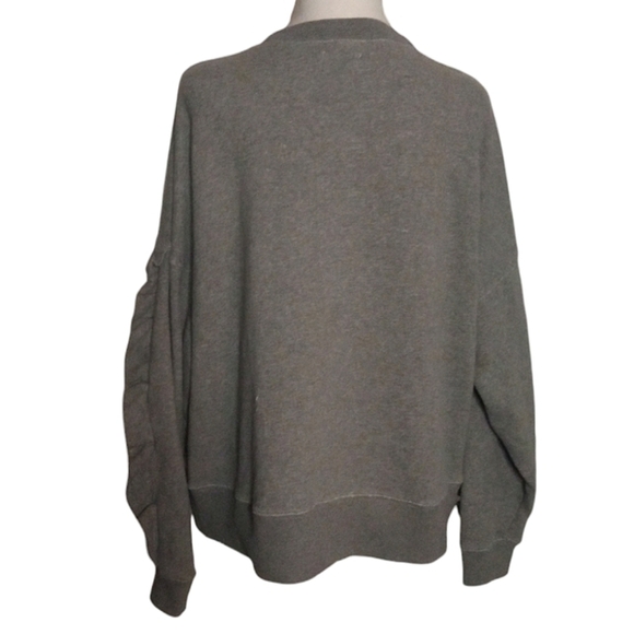 Mile(s) by Madewell Super Soft Gray Cotton Ruffle Detail Sweater Size Large - Picture 4 of 8